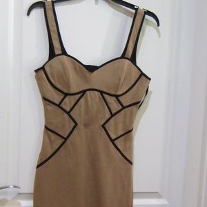 Women's bebe Brown Bustier Form Fitting Dress S